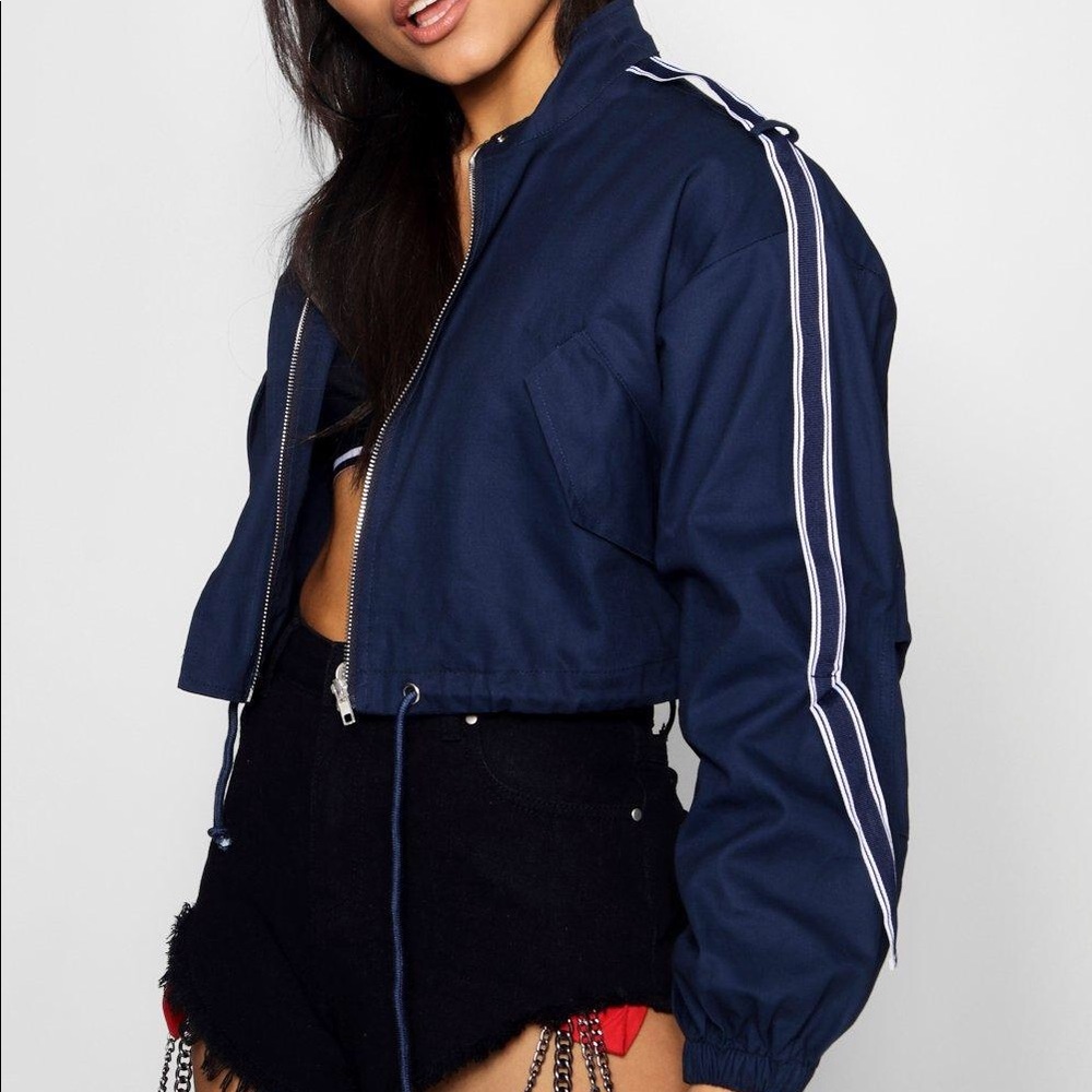 Boohoo Emma Cropped Utility Sports Jacket